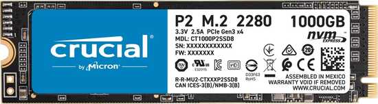 Crucial P2 3D NAND M.2 NVMe PCIe SSD 1TB